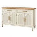 Sideboard 160 x 40 x 90 cm aus Holz cremefarben mit Schubladen und Türen im Landhausstil - Martrania