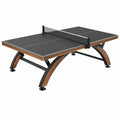 Tischtennistisch 274 x 152.5 x 76 cm Schwarz Braun mit Netz Metallgestell - Martrania